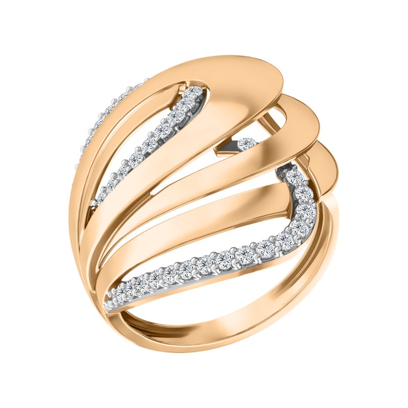 Кольцо из золота с камнем Фианит фото, цены