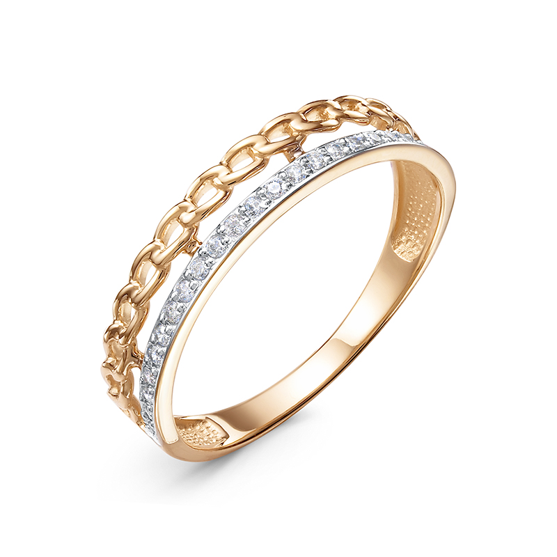 Кольцо из золота с камнем Фианит фото, цены