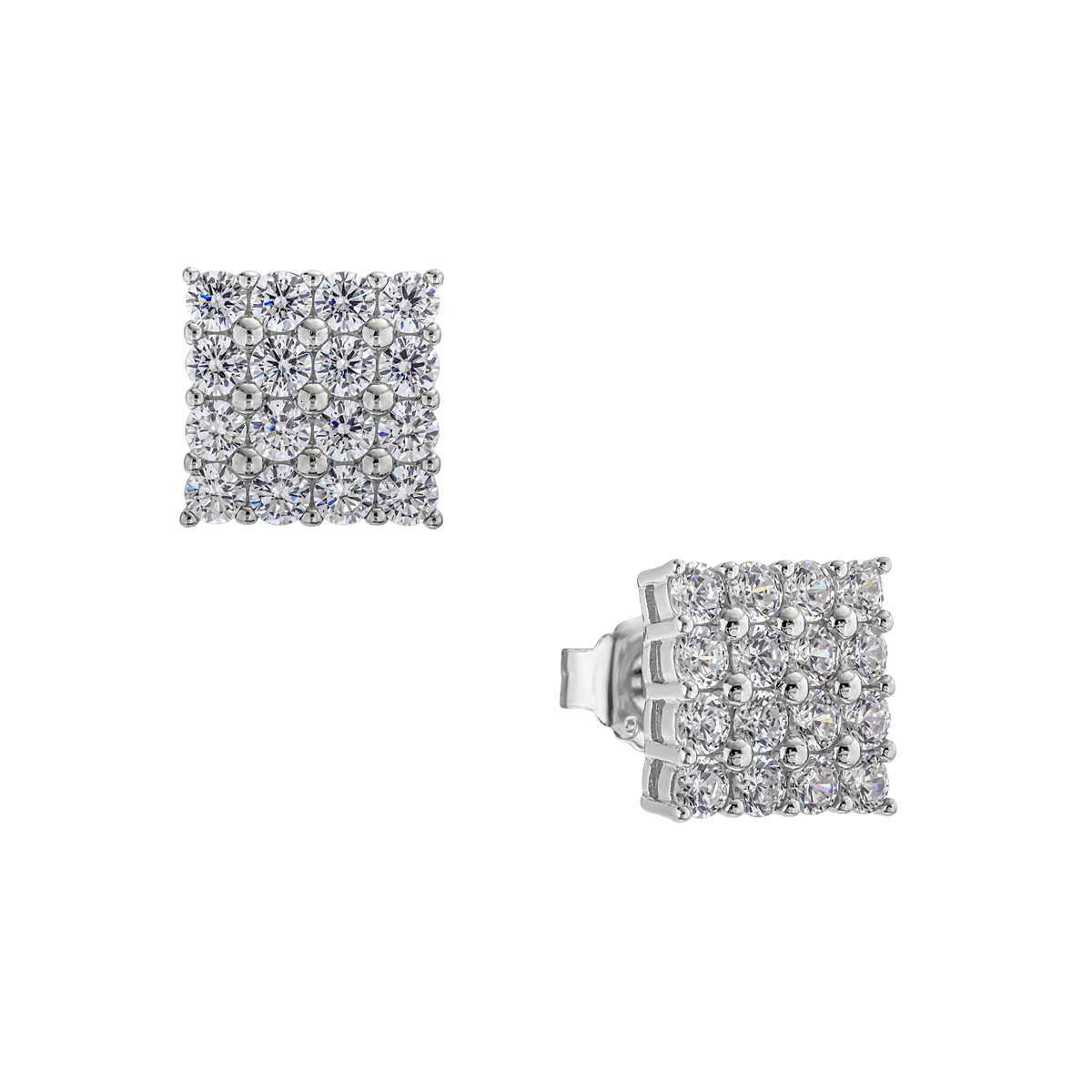 Пуссеты из серебра с камнем Циркон фото, цены