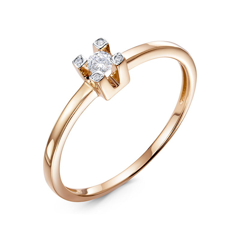 Кольцо из золота с камнем Фианит фото, цены