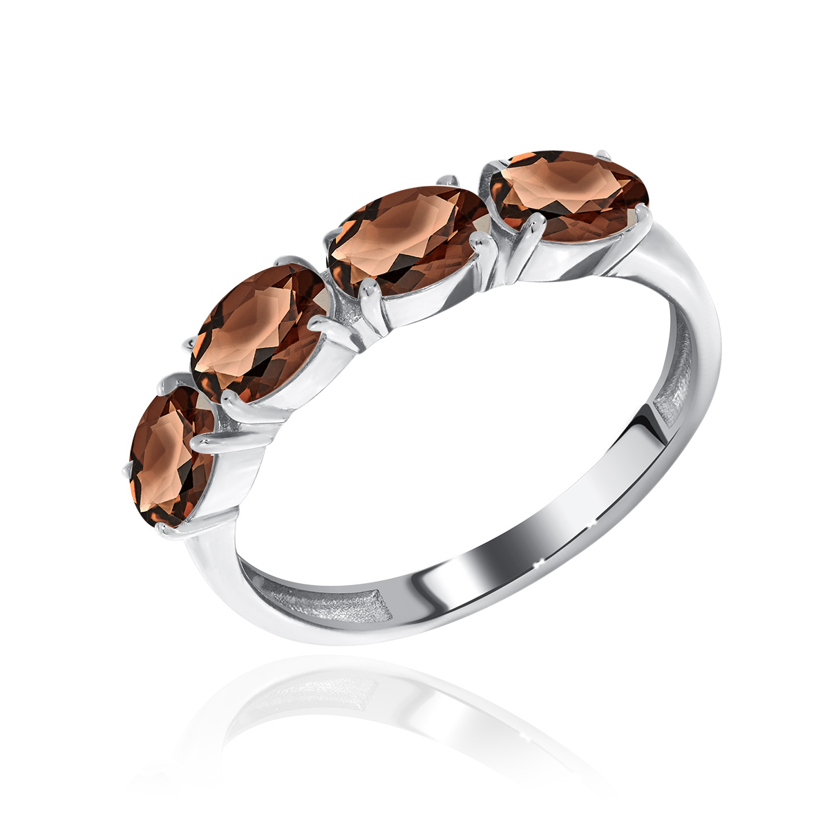 Кольцо из серебра с камнем Раухтопаз фото, цены