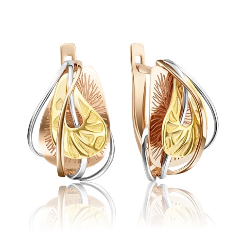 Серьги из золота с камнем вставками эмали фото, цены