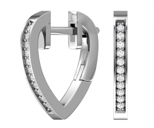 Серьги из серебра с камнем Фианит фото, цены