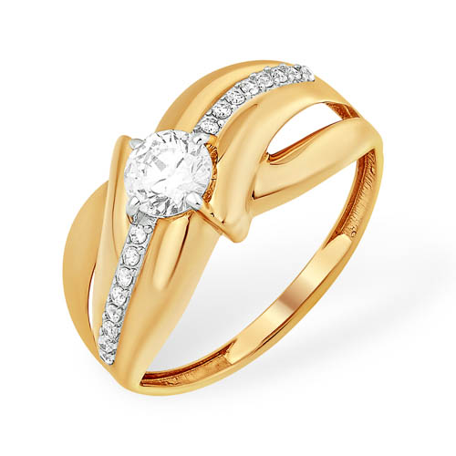 Кольцо из золота с камнем Фианит фото, цены