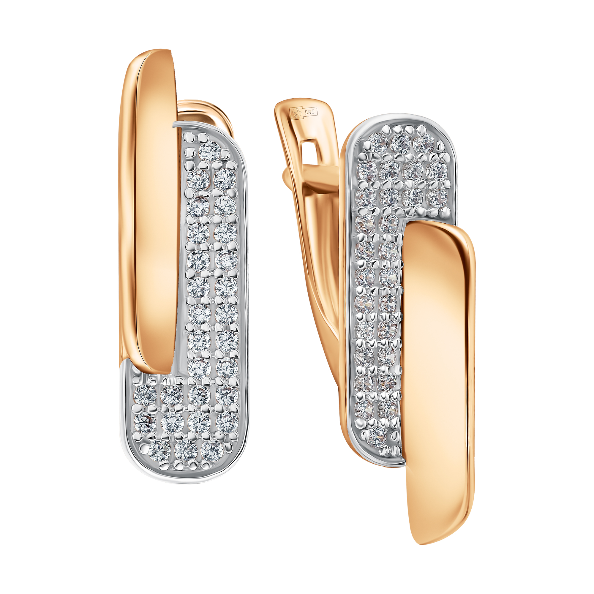 Серьги из золота с камнем Куб цирконий фото, цены