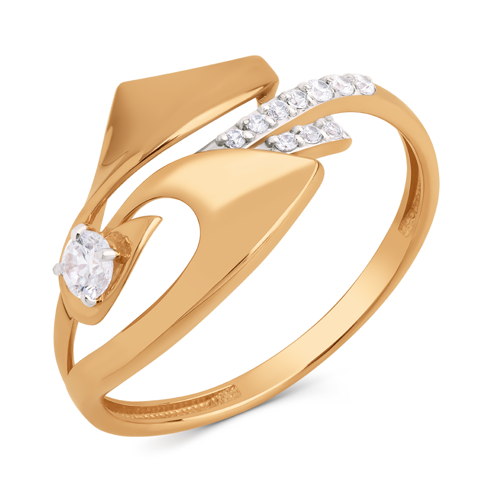 Кольцо из золота с камнем Фианит фото, цены