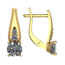 Серьги из золота с камнем Фианит фото, цены