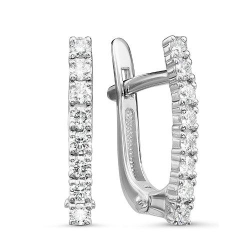 Серьги из золота с камнем Бриллиант фото, цены