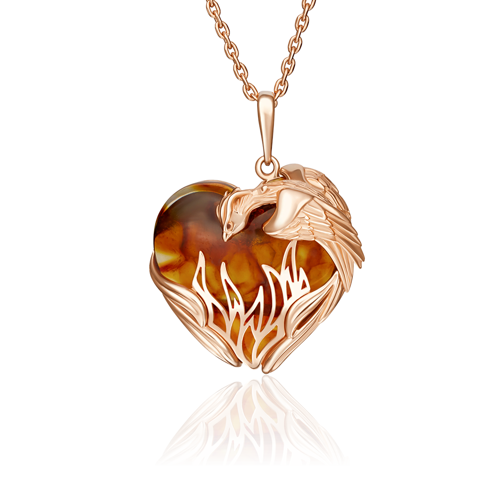 Подвеска из золота с камнем Янтарь фото, цены