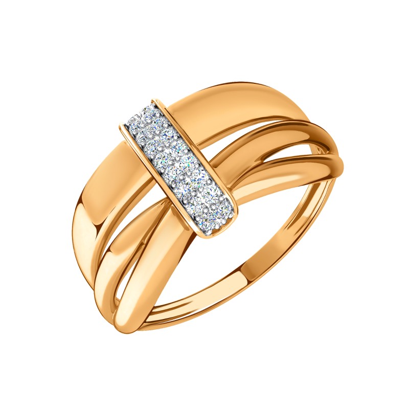 Кольцо из золота с камнем Фианит фото, цены