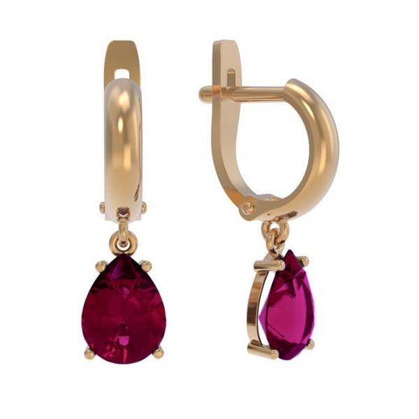 Серьги из золота с камнем Сапфир фото, цены