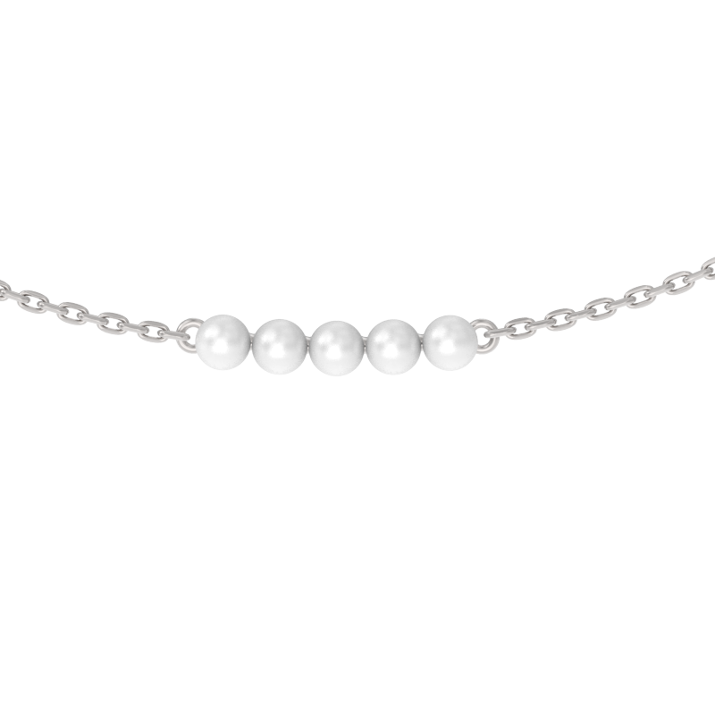 Колье из серебра с камнем Жемчуг фото, цены