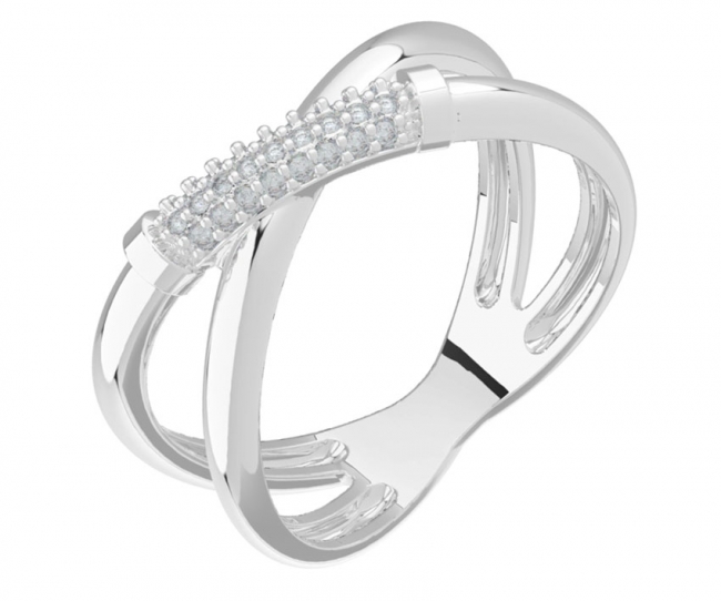 Кольцо из серебра с камнем Фианит фото, цены