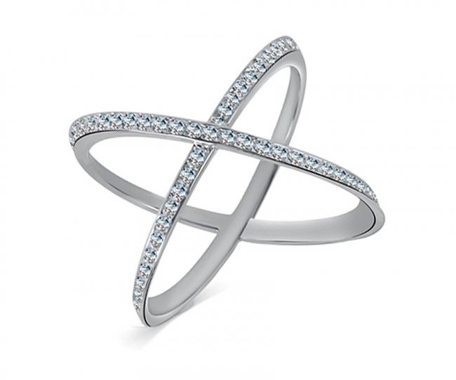 Кольцо из серебра с камнем Фианит фото, цены