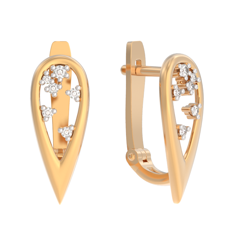 Серьги из золота с камнем Бриллиант фото, цены