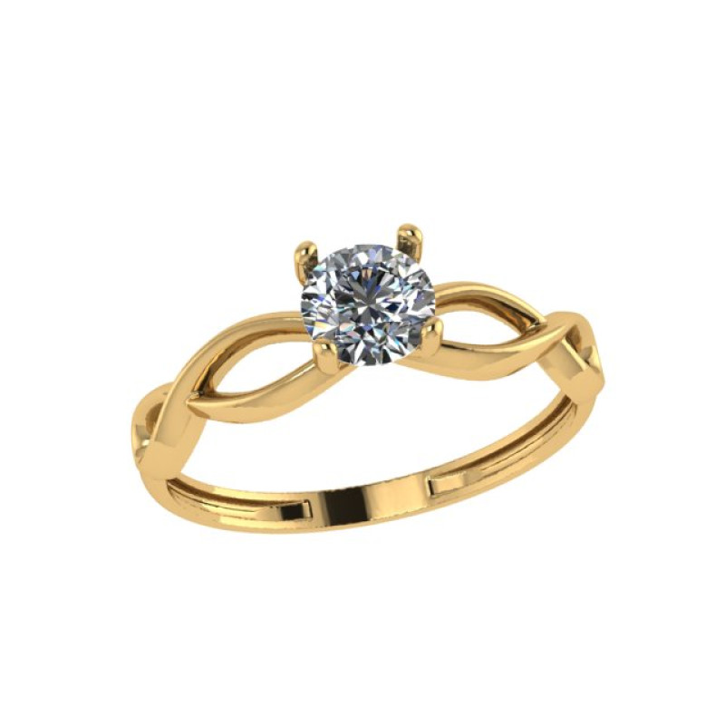 Кольцо из золота с камнем Фианит фото, цены