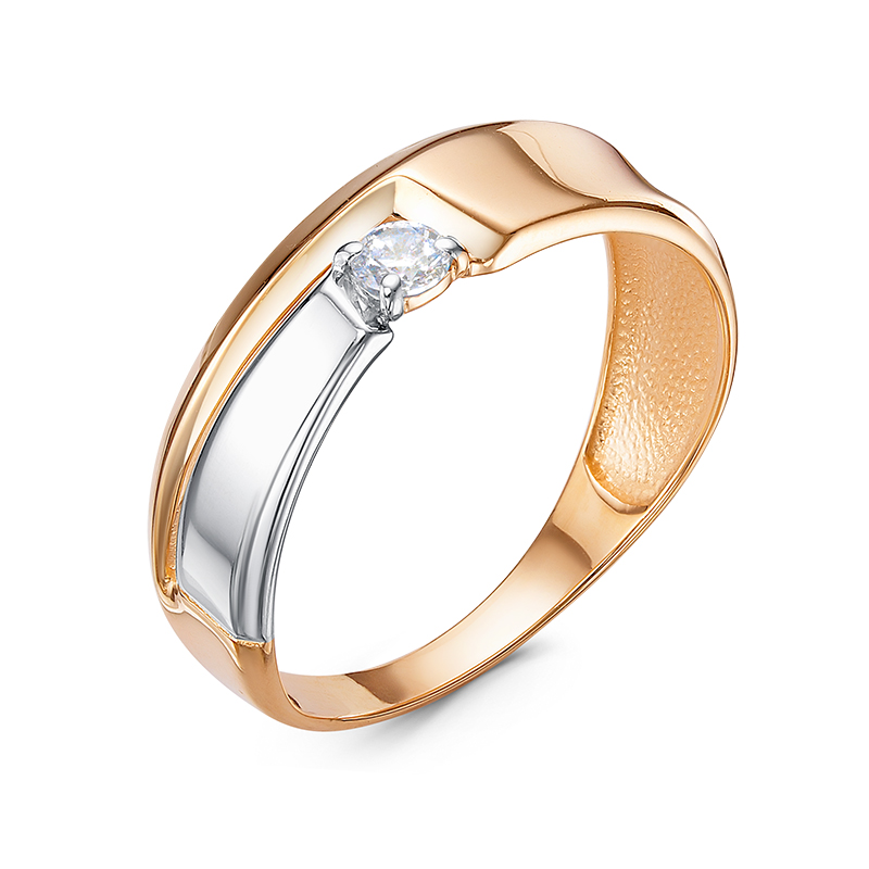 Кольцо из золота с камнем Фианит фото, цены