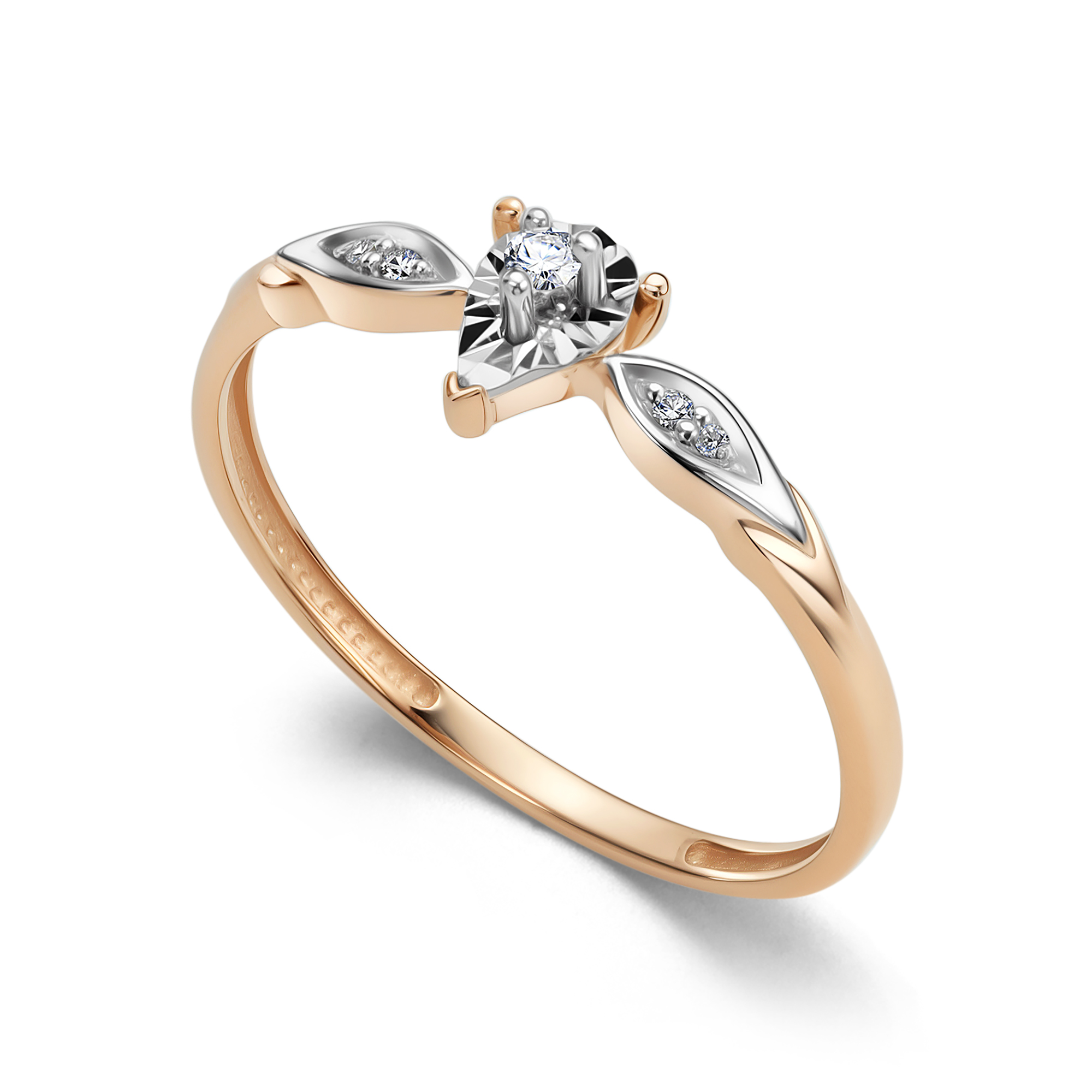 Кольцо из золота с камнем Бриллиант фото, цены