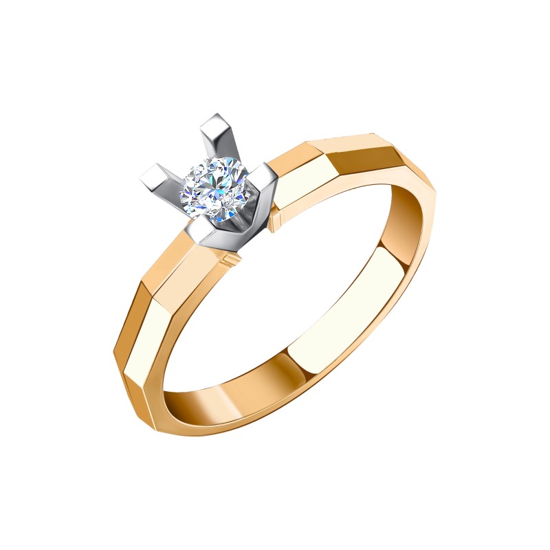 Кольцо из золота с камнем Фианит фото, цены