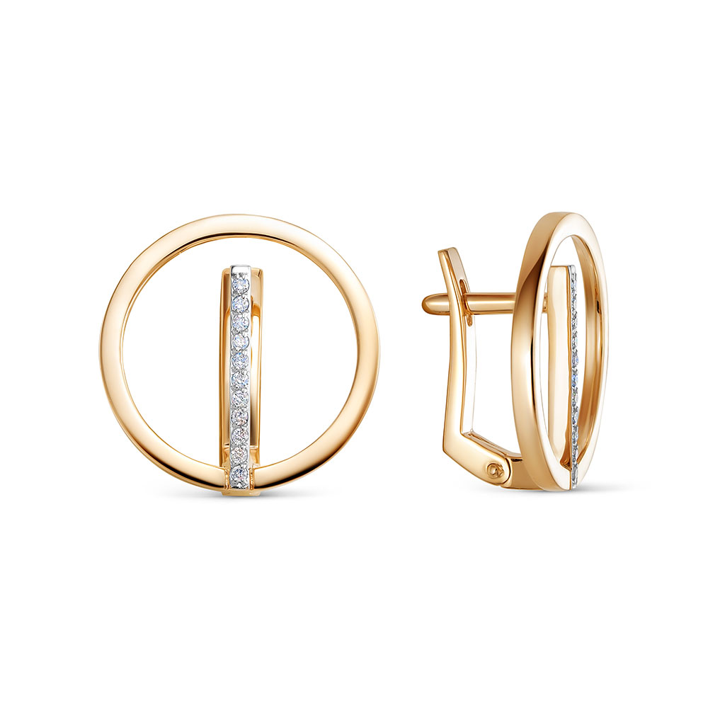 Серьги из золота с камнем Бриллиант фото, цены