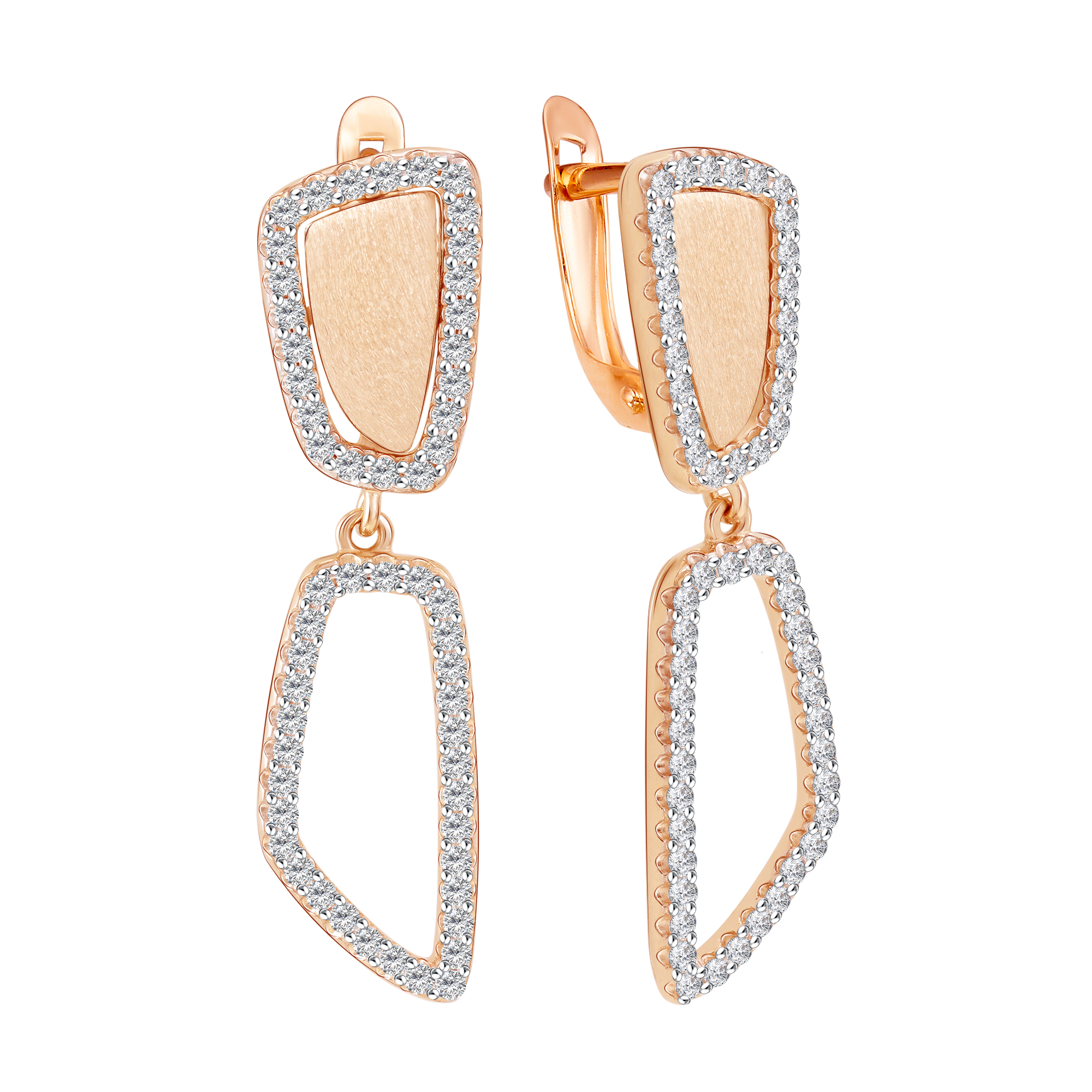 Серьги из золота с камнем Фианит фото, цены