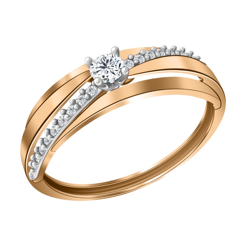 Кольцо из золота с камнем Фианит фото, цены