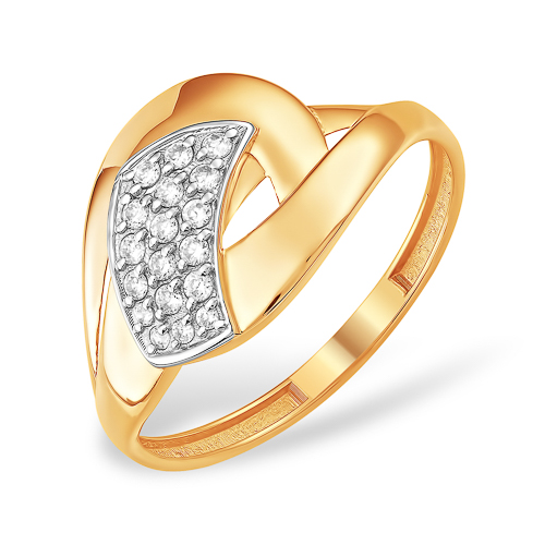 Кольцо из золота с камнем Фианит фото, цены