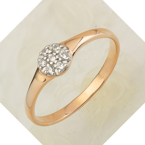 Кольцо из золота с камнем Фианит фото, цены