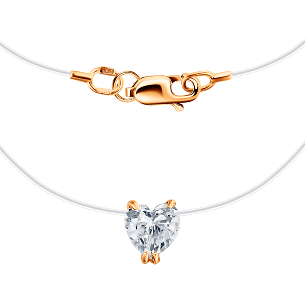 Колье из золота с камнем Фианит фото, цены