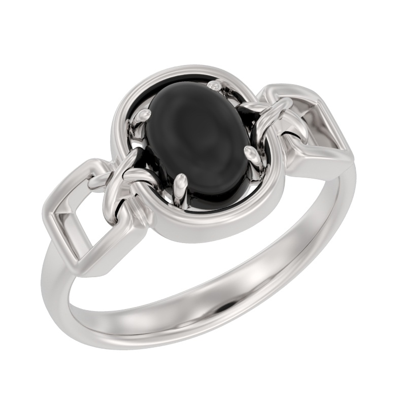 Кольцо из серебра с камнем Агат фото, цены