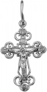 Крест из серебра с камнем Фианит фото, цены