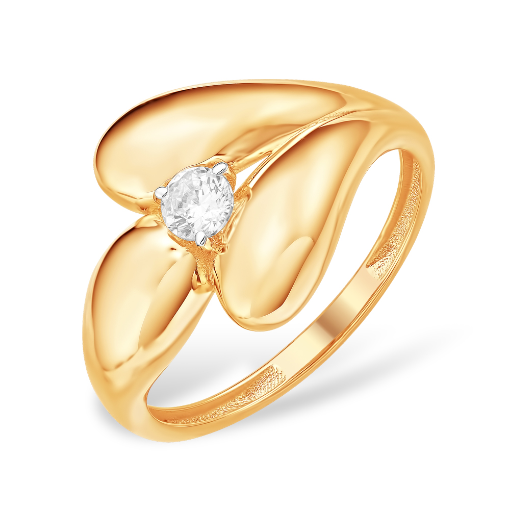 Кольцо из золота с камнем Фианит фото, цены