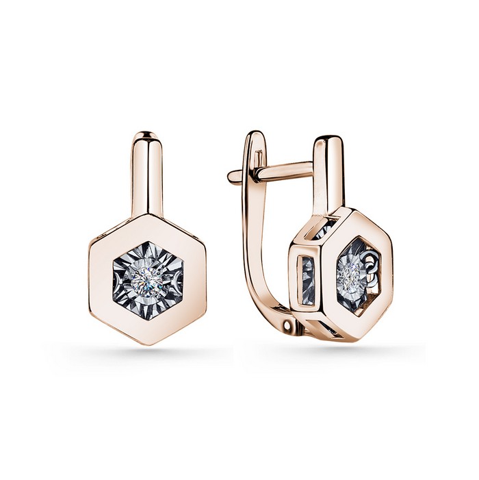 Серьги из золота с камнем  фото, цены