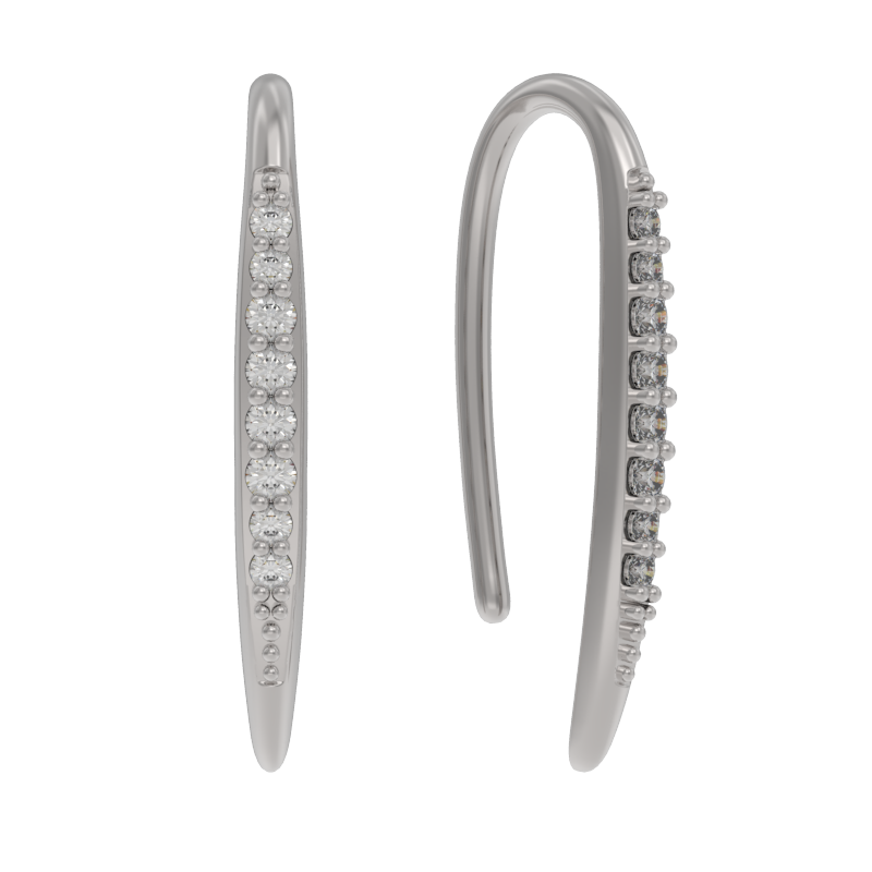 Серьги из серебра с камнем Фианит фото, цены