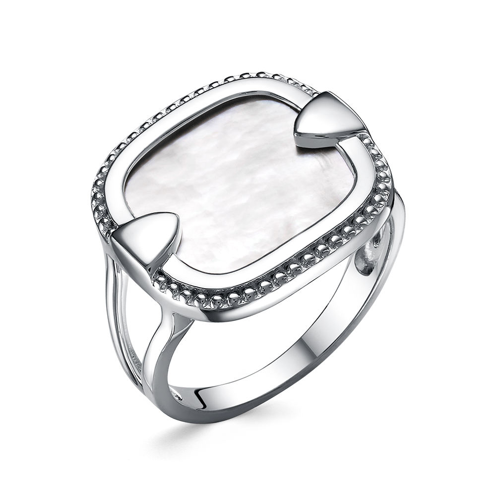 Кольцо из серебра с камнем Перламутр фото, цены