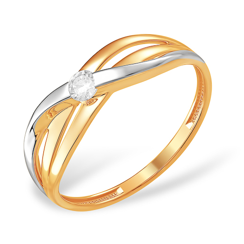 Кольцо из золота с камнем Фианит фото, цены