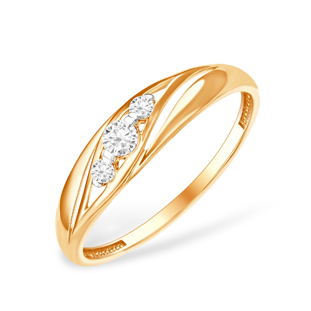 Кольцо из золота с камнем Фианит фото, цены