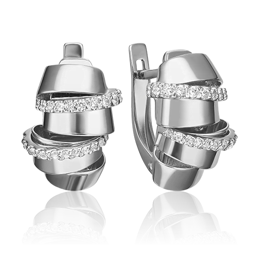 Серьги из золота с камнем Фианит фото, цены