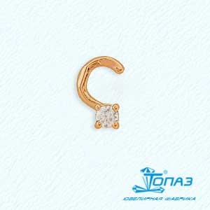 Пирсинг из золота с камнем Фианит фото, цены
