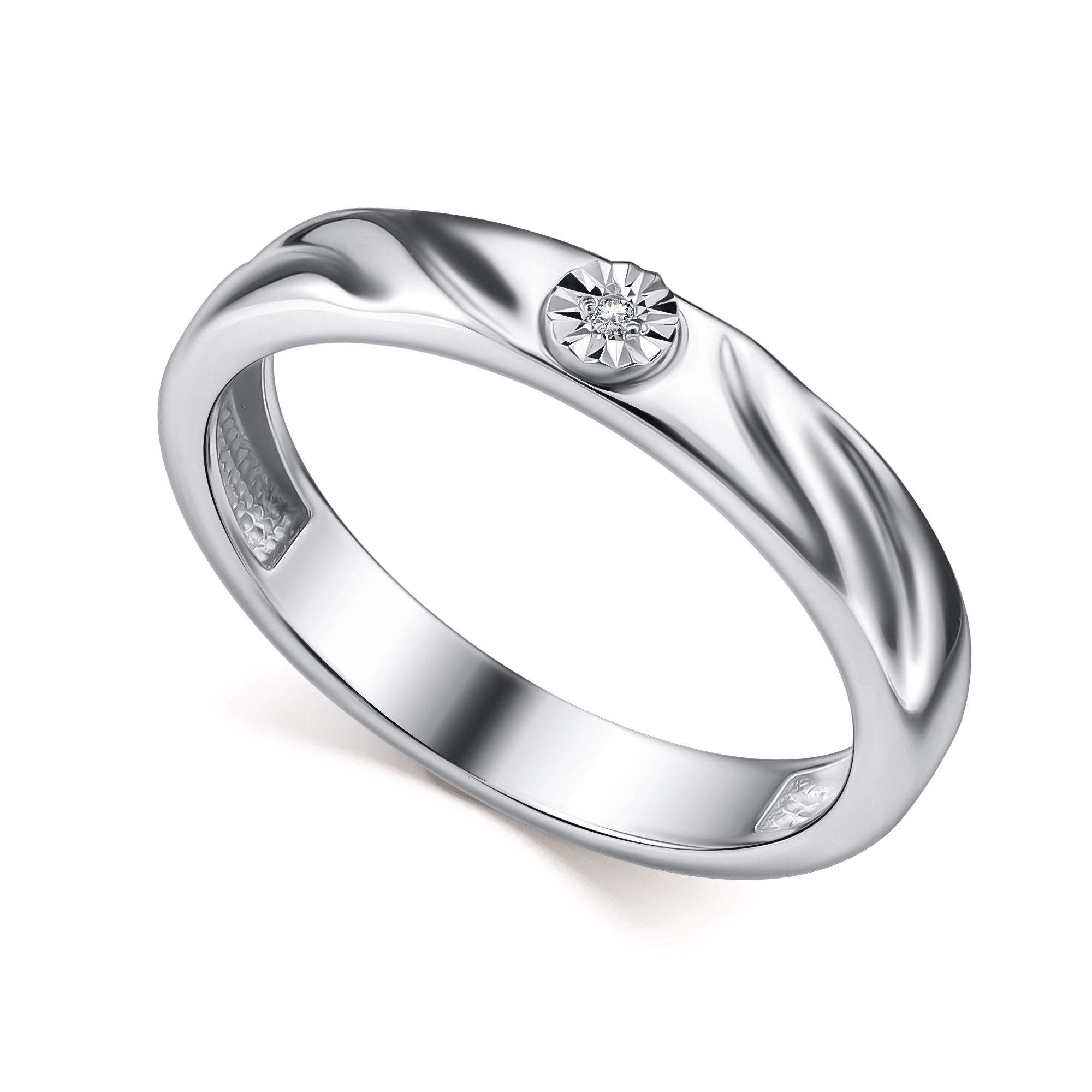 Кольцо из серебра с камнем Бриллиант фото, цены