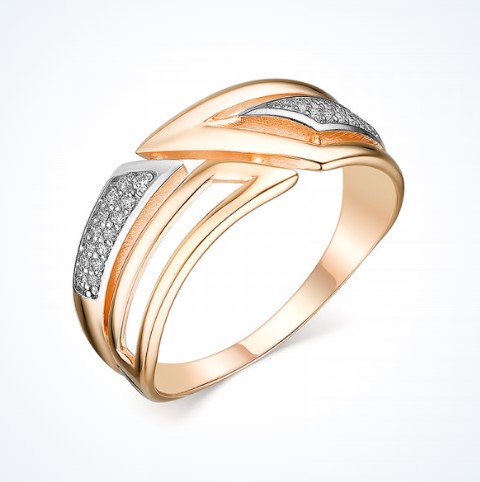 Кольцо из золота с камнем Фианит фото, цены