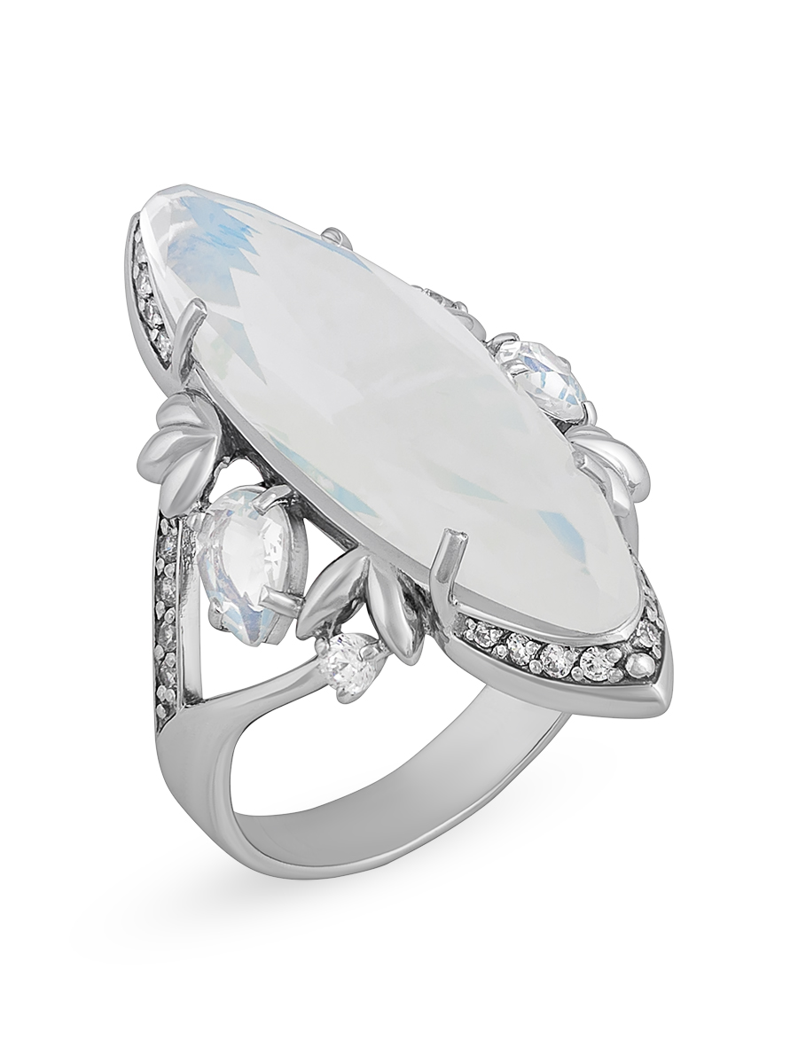 Кольцо из серебра с камнем Фианит, Ситалл фото, цены