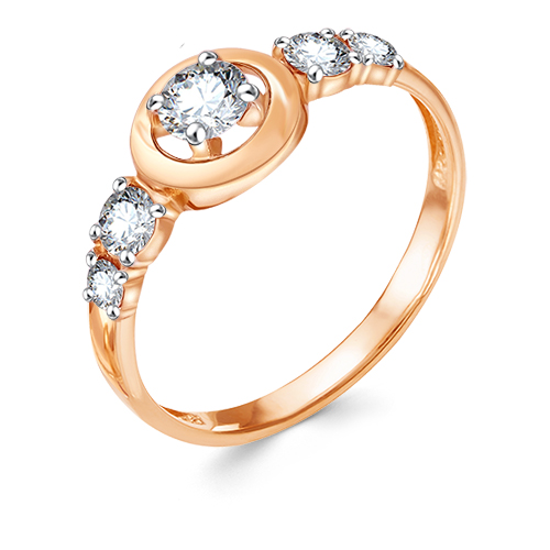 Кольцо из золота с камнем Фианит фото, цены