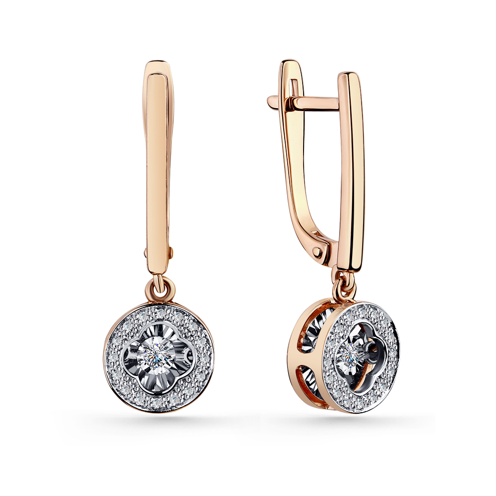 Серьги из золота с камнем Бриллиант,  фото, цены