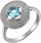 Кольцо из серебра с камнем Кристалл, Куб цирконий фото, цены