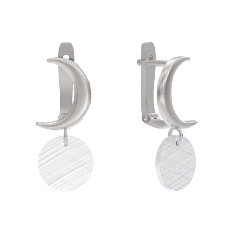 Серьги из серебра с камнем Перламутр фото, цены