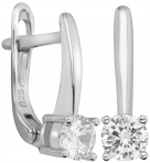 Серьги из серебра с камнем Циркон фото, цены