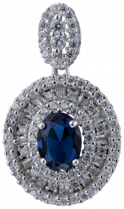 Кулон из серебра с камнем Циркон, Кристалл фото, цены