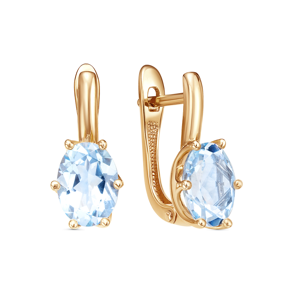 Серьги из золота с камнем аметист синт. фото, цены