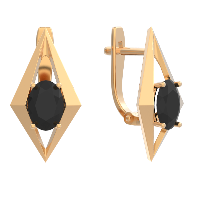 Серьги из золота с камнем Агат зел. фото, цены